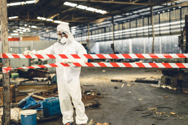 Professional Sewage Cleanup technician working in Johnstown, OH
